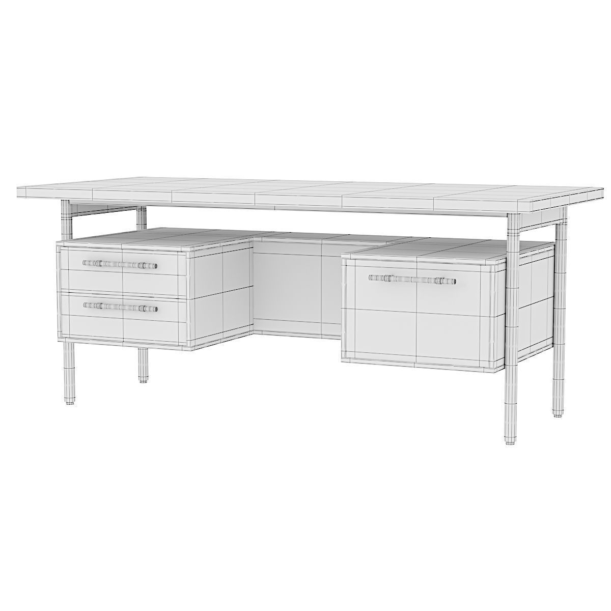 Sullivan Executive Desk Low-poly 3D model_5
