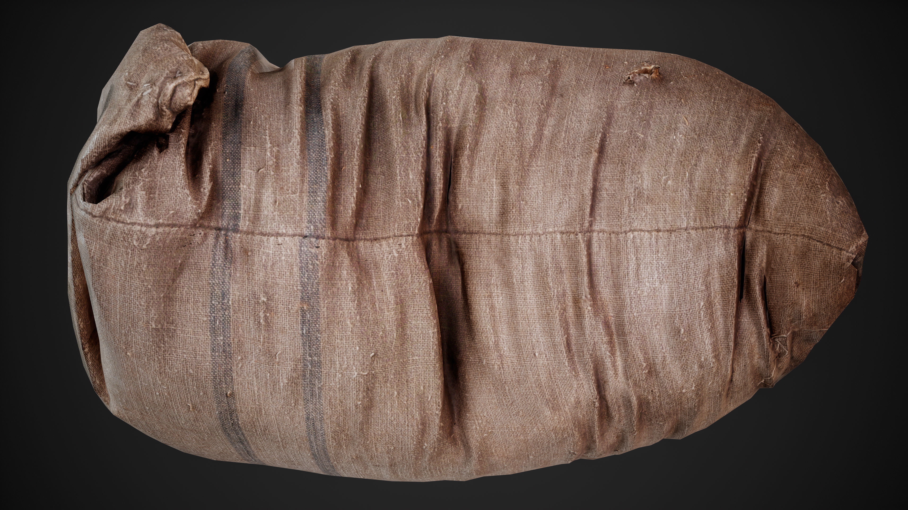 Realistic old burlap bag 02 photo scan Low-poly 3D model_10