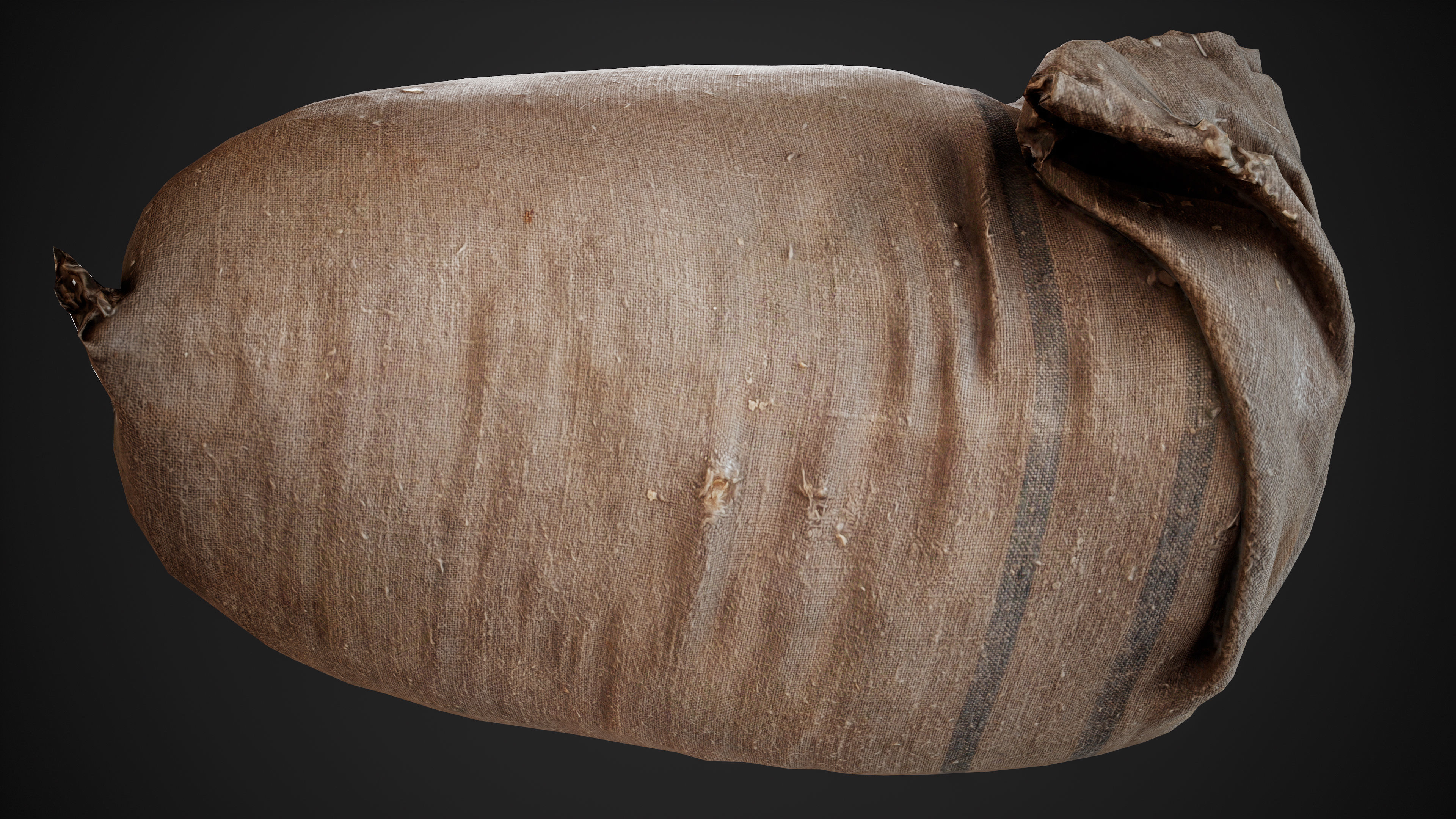 Realistic old burlap bag 02 photo scan Low-poly 3D model_11