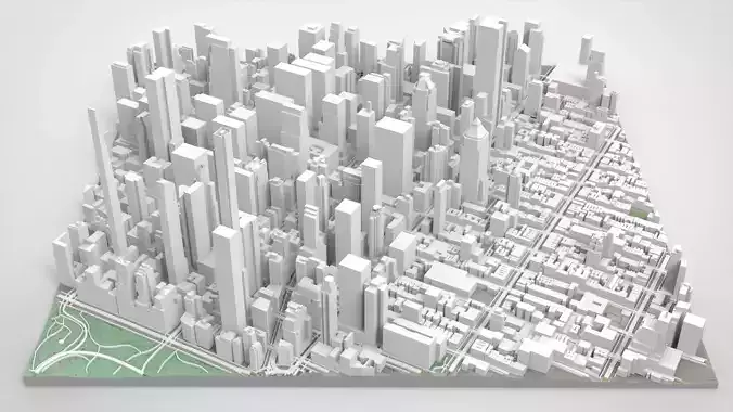 Cityscape New York USA fragment city  3D model
