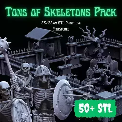 TONS OF SKELETONS - ALL IN PACK 3D print model
