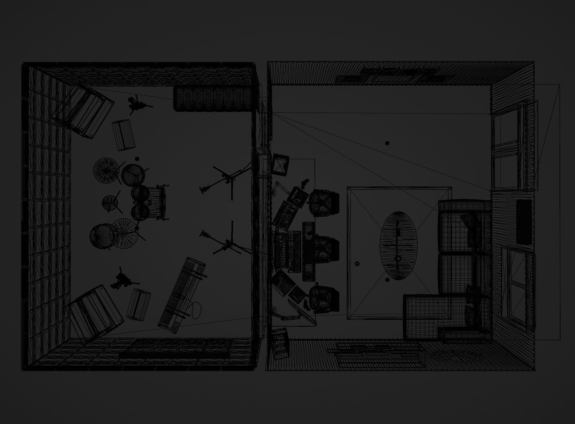 Music Studio Low-poly 3D model_11