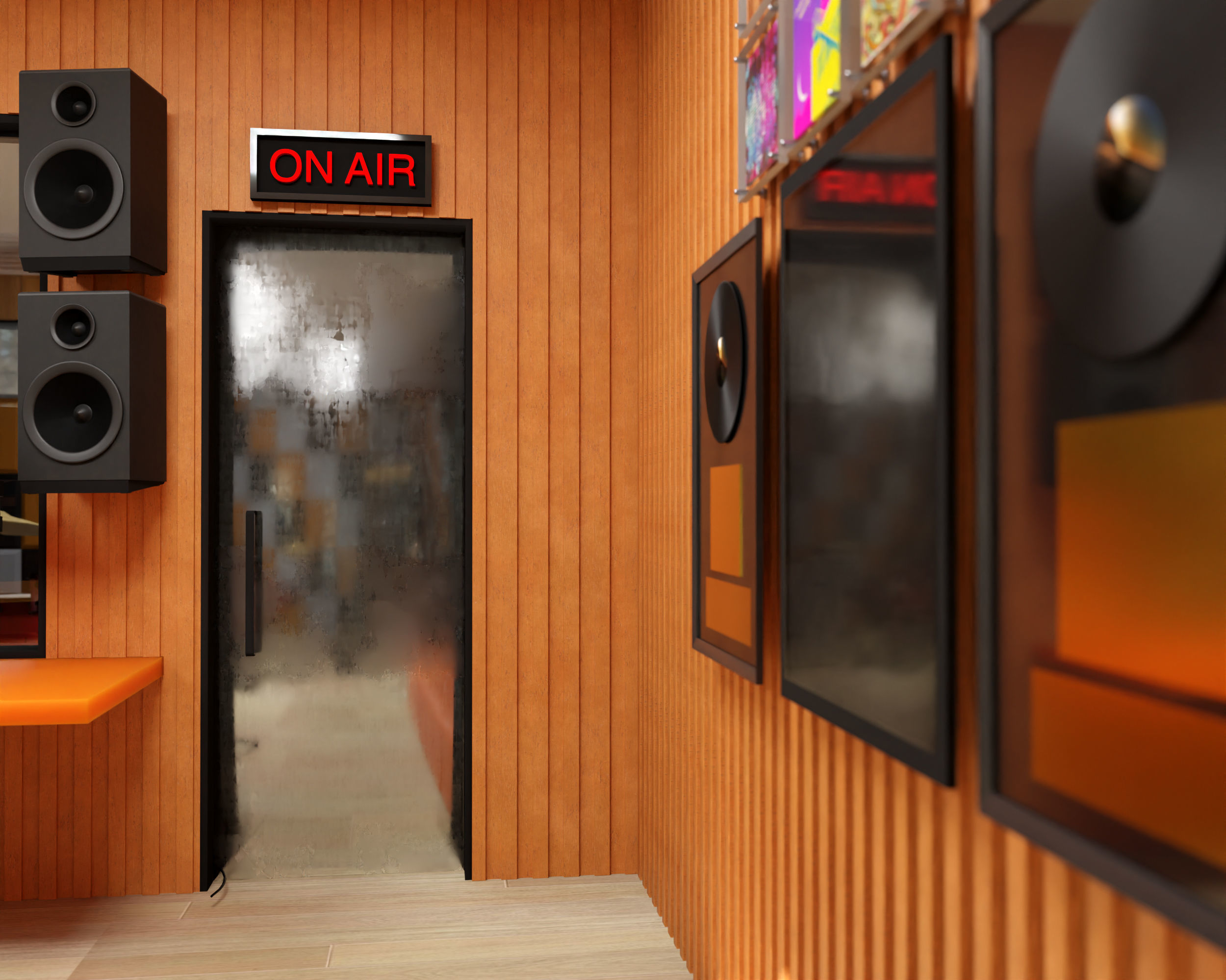 Music Studio Low-poly 3D model_4