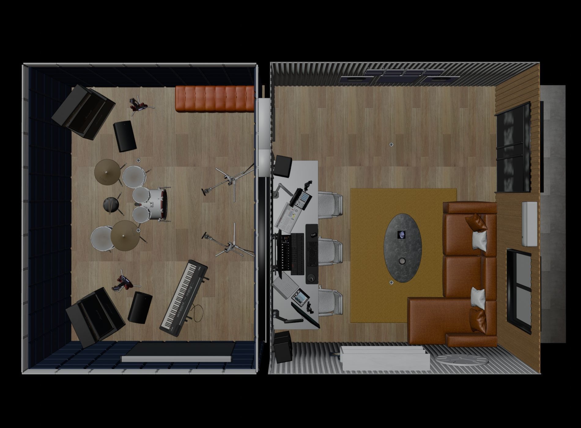 Music Studio Low-poly 3D model_10