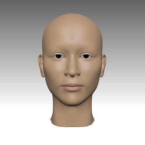 modelo base de rostro de mujer  base model of womans face  3D print model