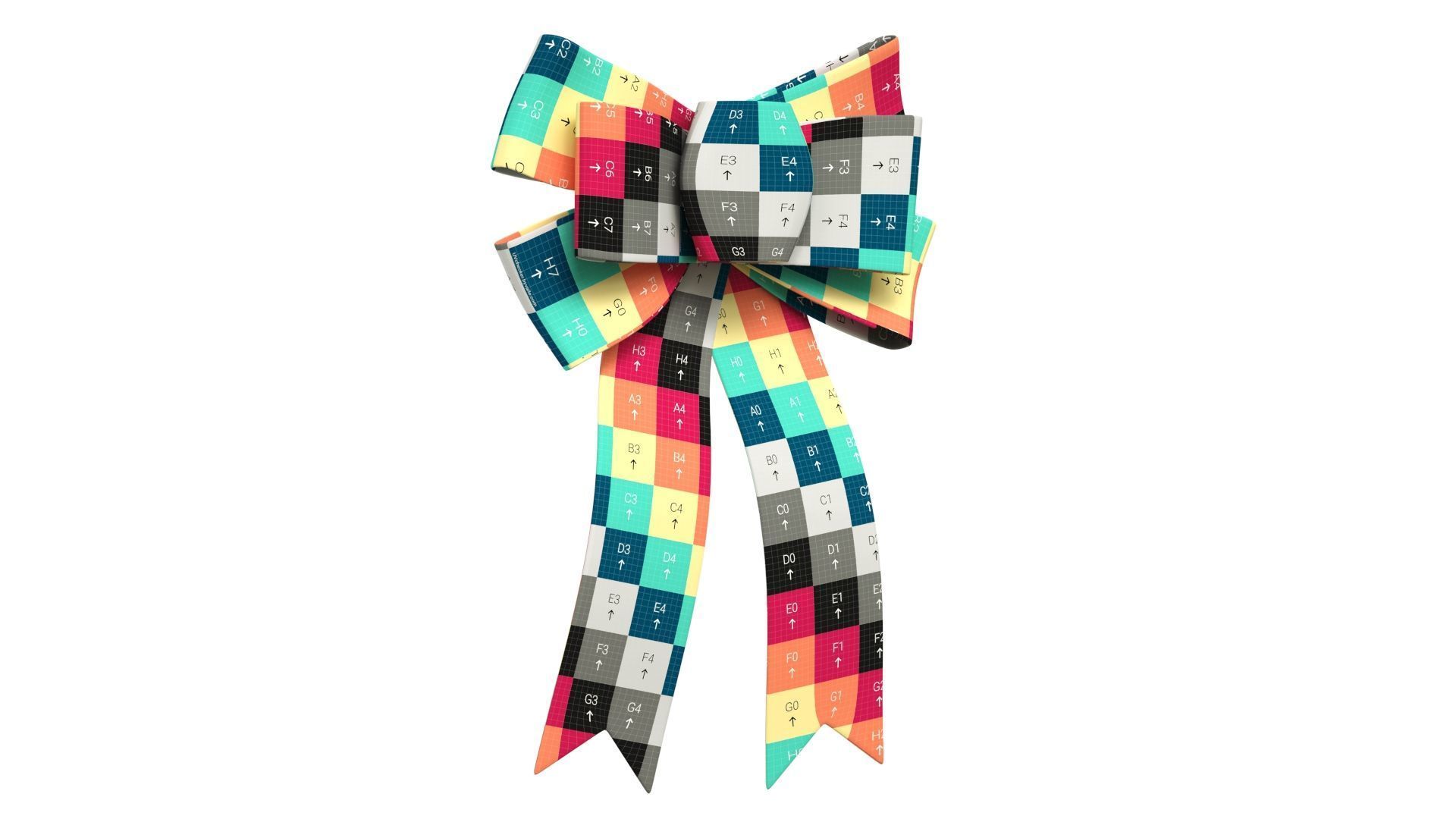 Christmas Bow Ribbon 24 Low-poly 3D model_16