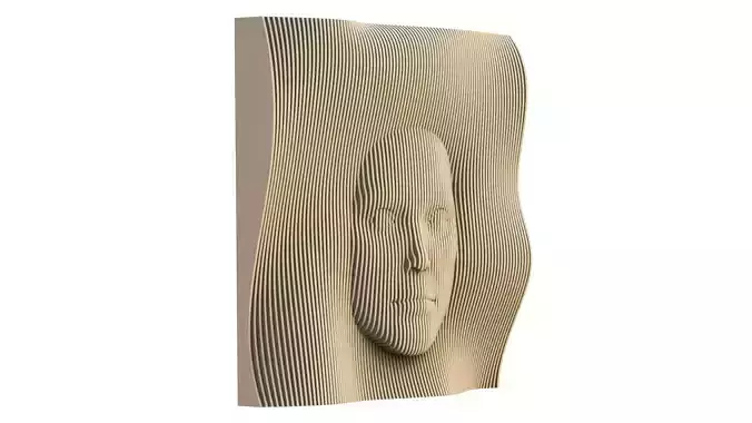 Parametric Wavy Wooden Wall Decor 01 - wood cutting machines 3D model