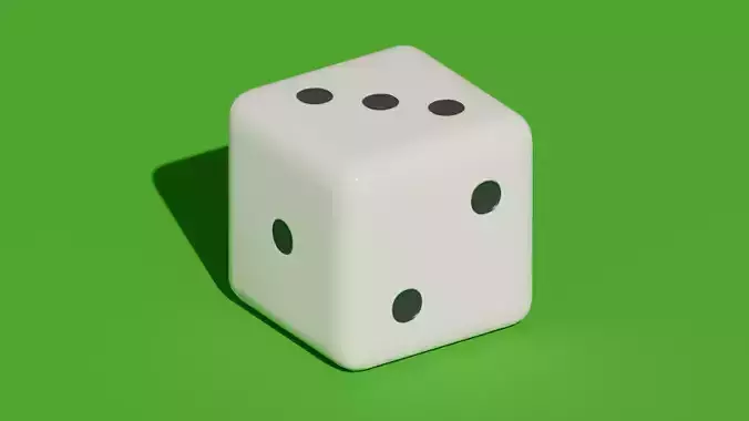 Low Poly 6 Sided Die Low-poly 3D model