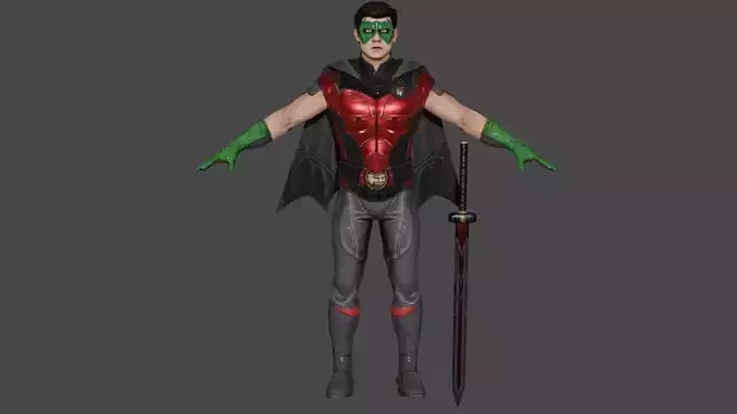 Blade master Robin Low-poly 3D model