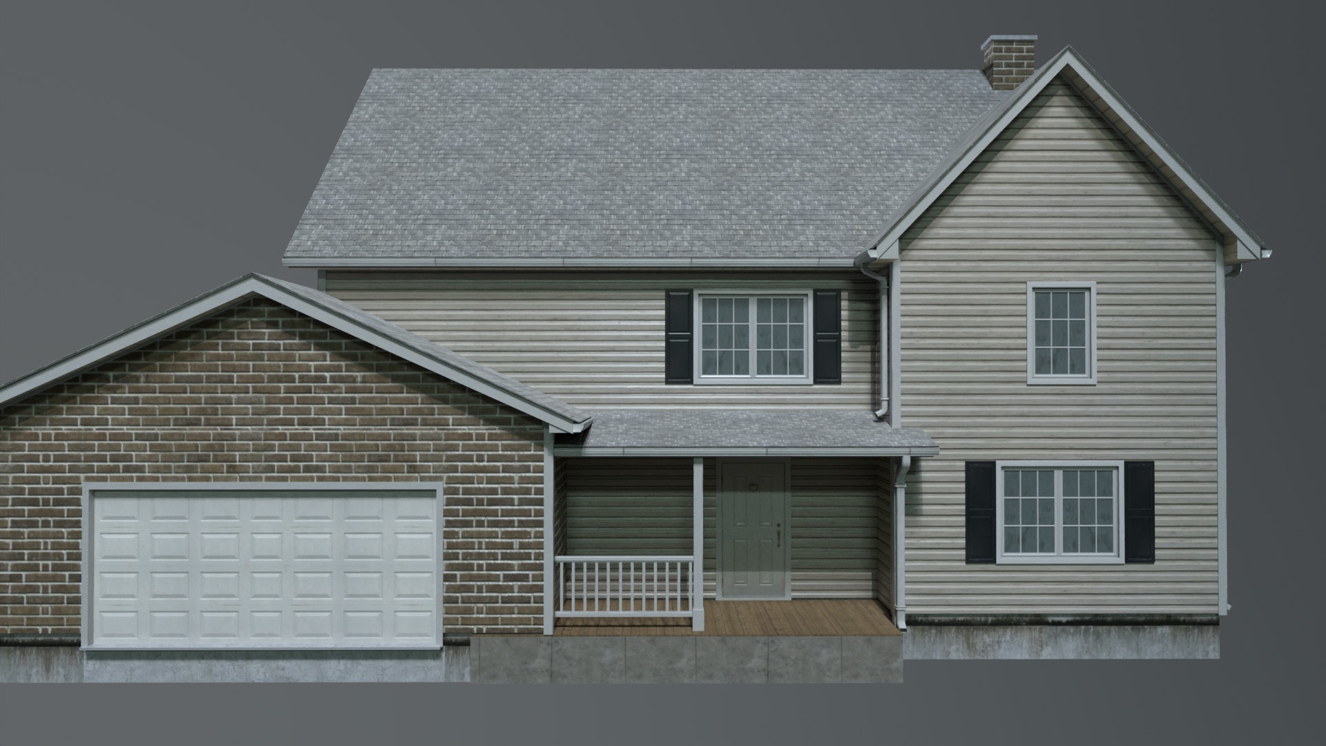 Realistic House 3D game model Unity Low-poly 3D model_4