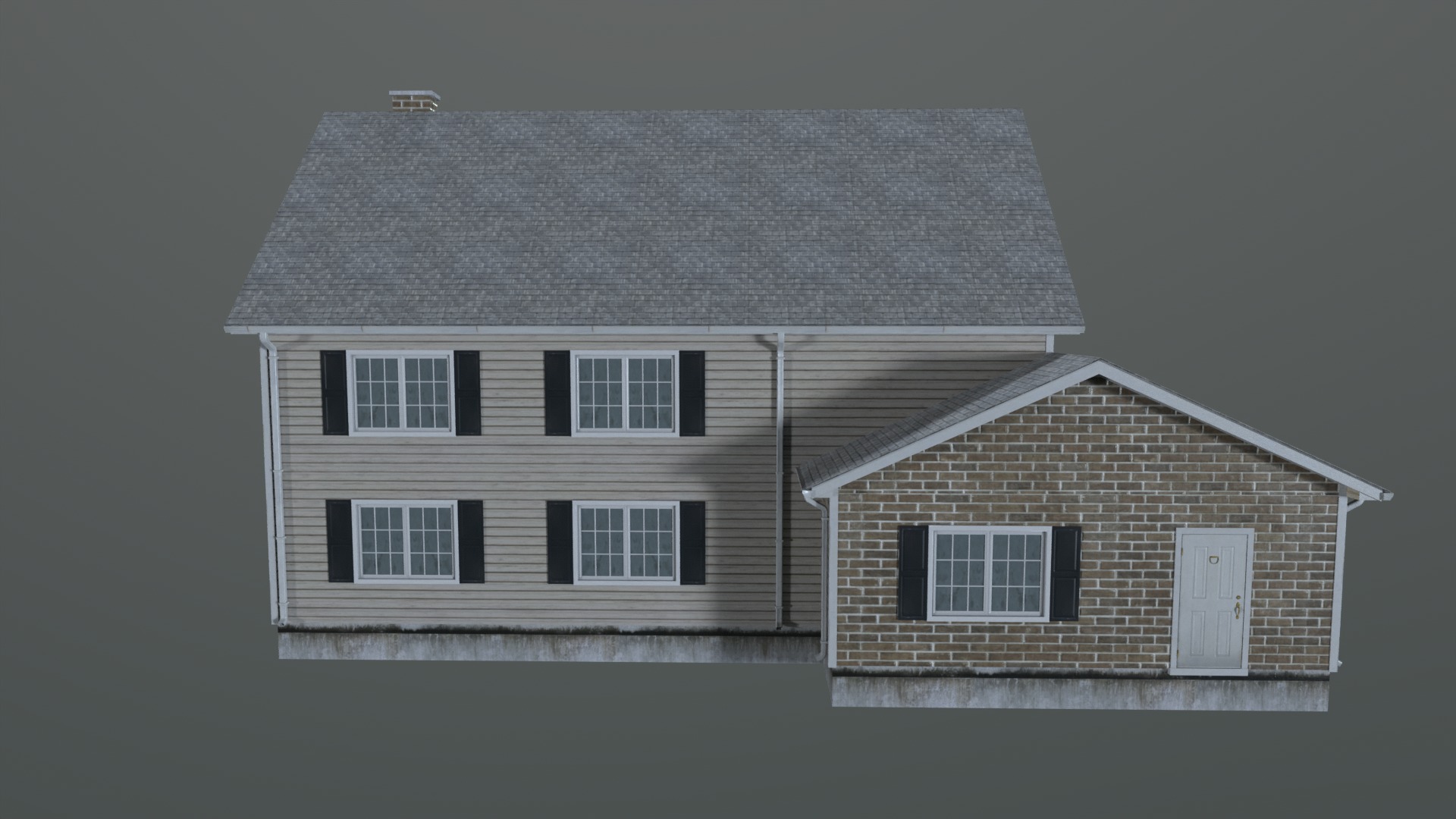 Realistic House 3D game model Unity Low-poly 3D model_1