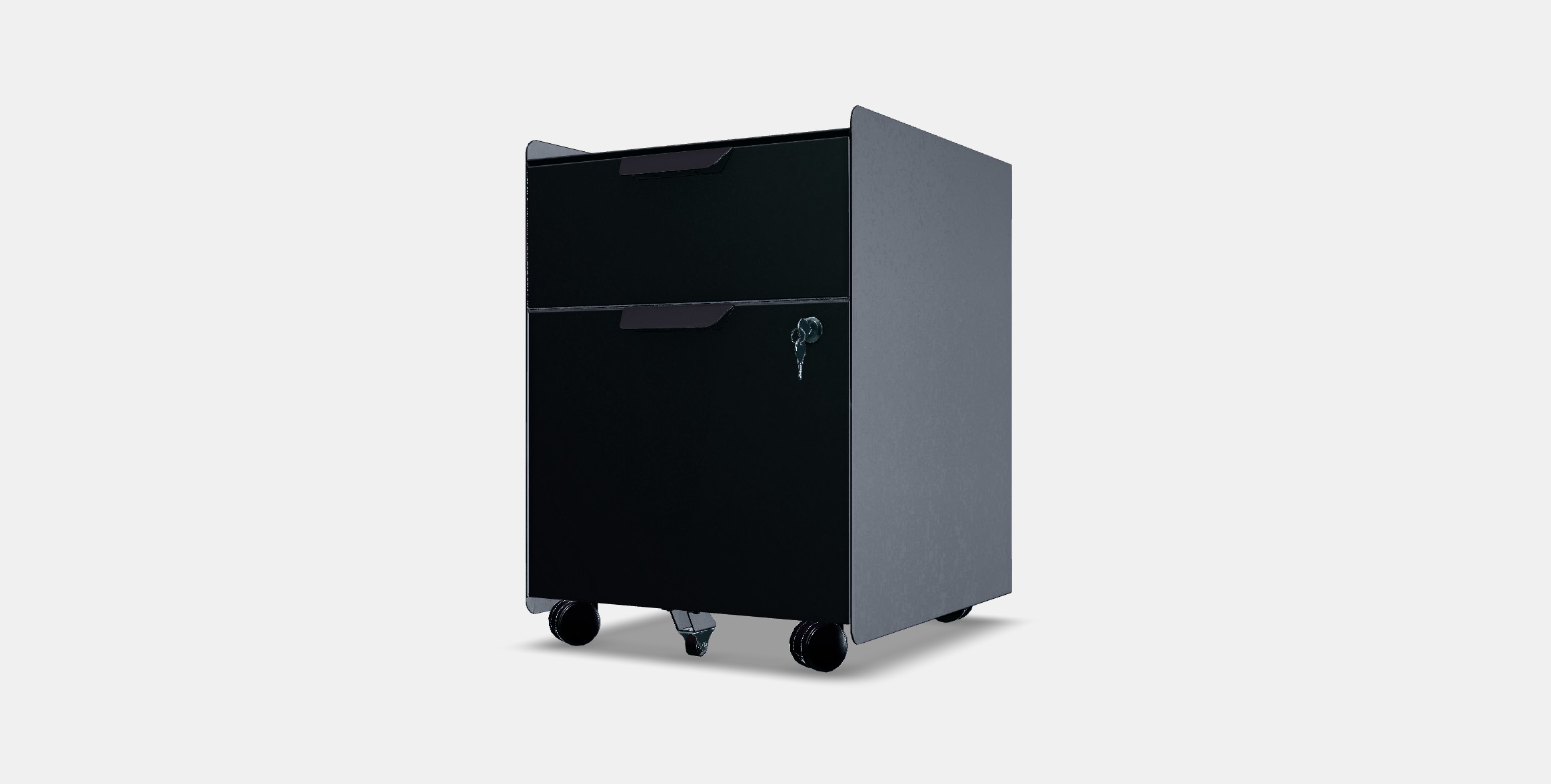 TROTTEN Drawer unit w 2 drawers on casters Low-poly 3D model_12