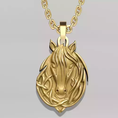 CELTIC HORSE HEAD PENDANT M01