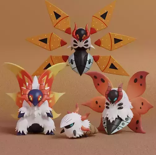 Pokemon - Larvesta Volcarona Slither Wing and Iron Moth