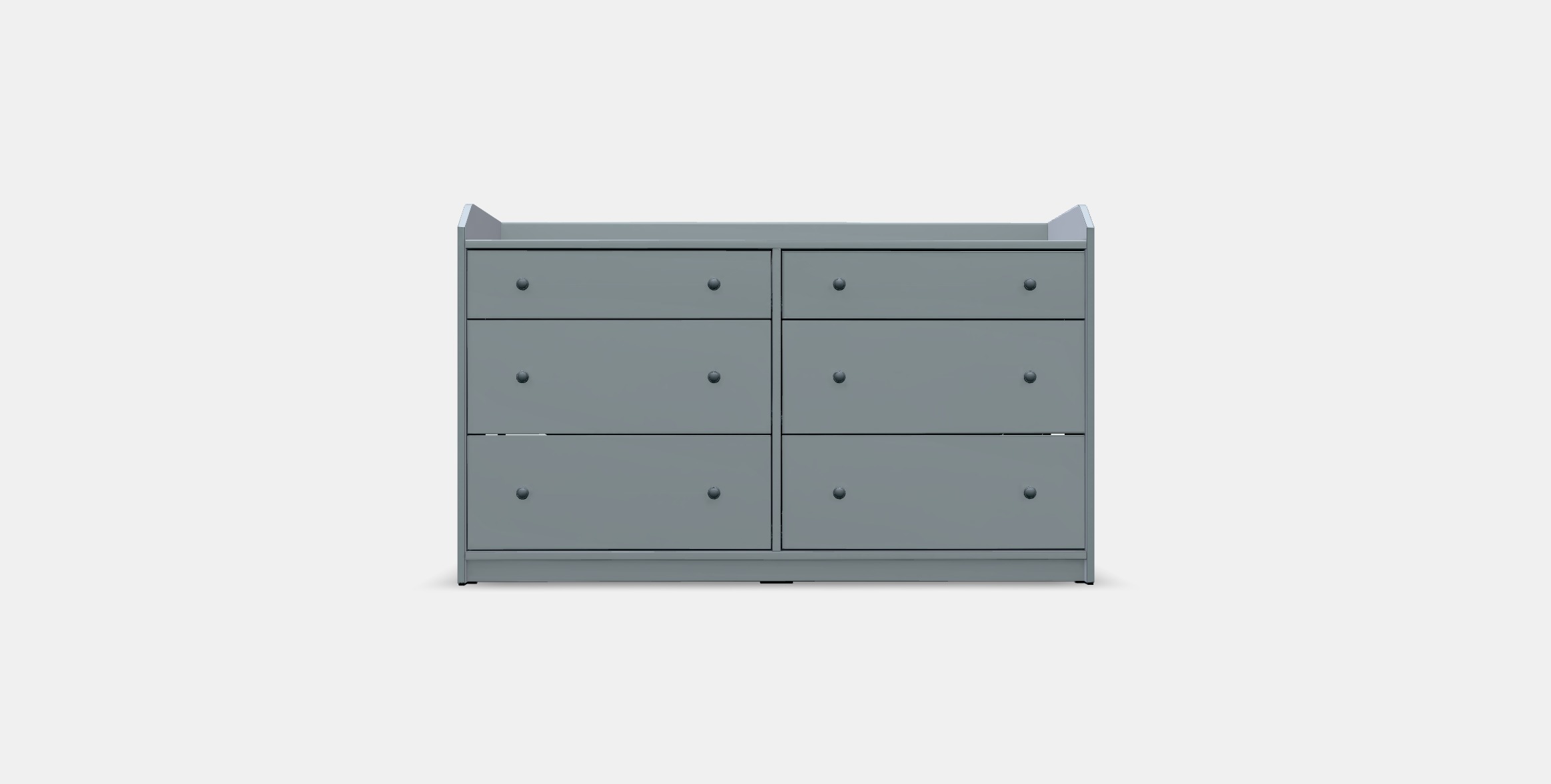 HAUGA Chest of 6 drawers Low-poly 3D model_10