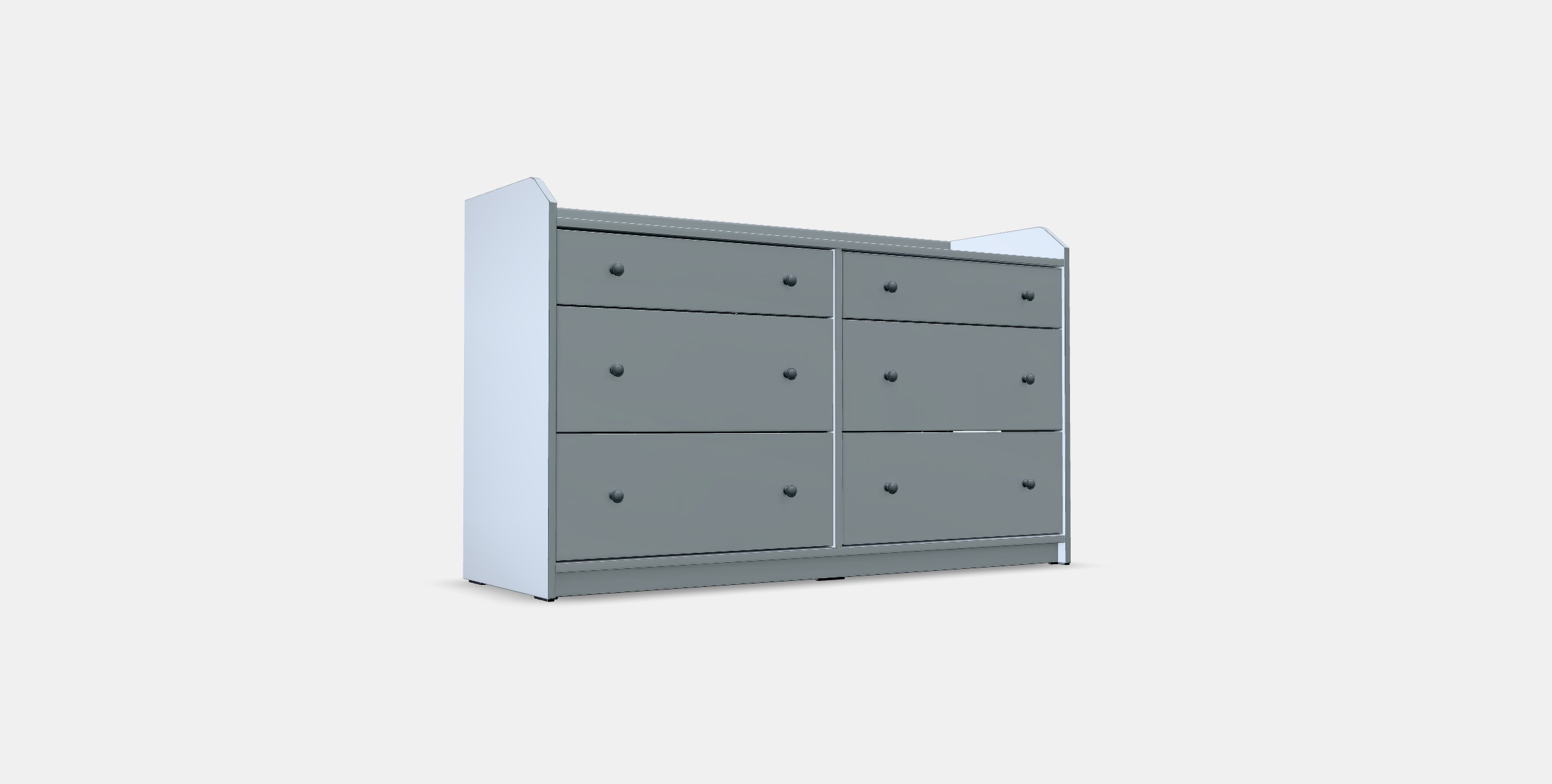 HAUGA Chest of 6 drawers Low-poly 3D model_2