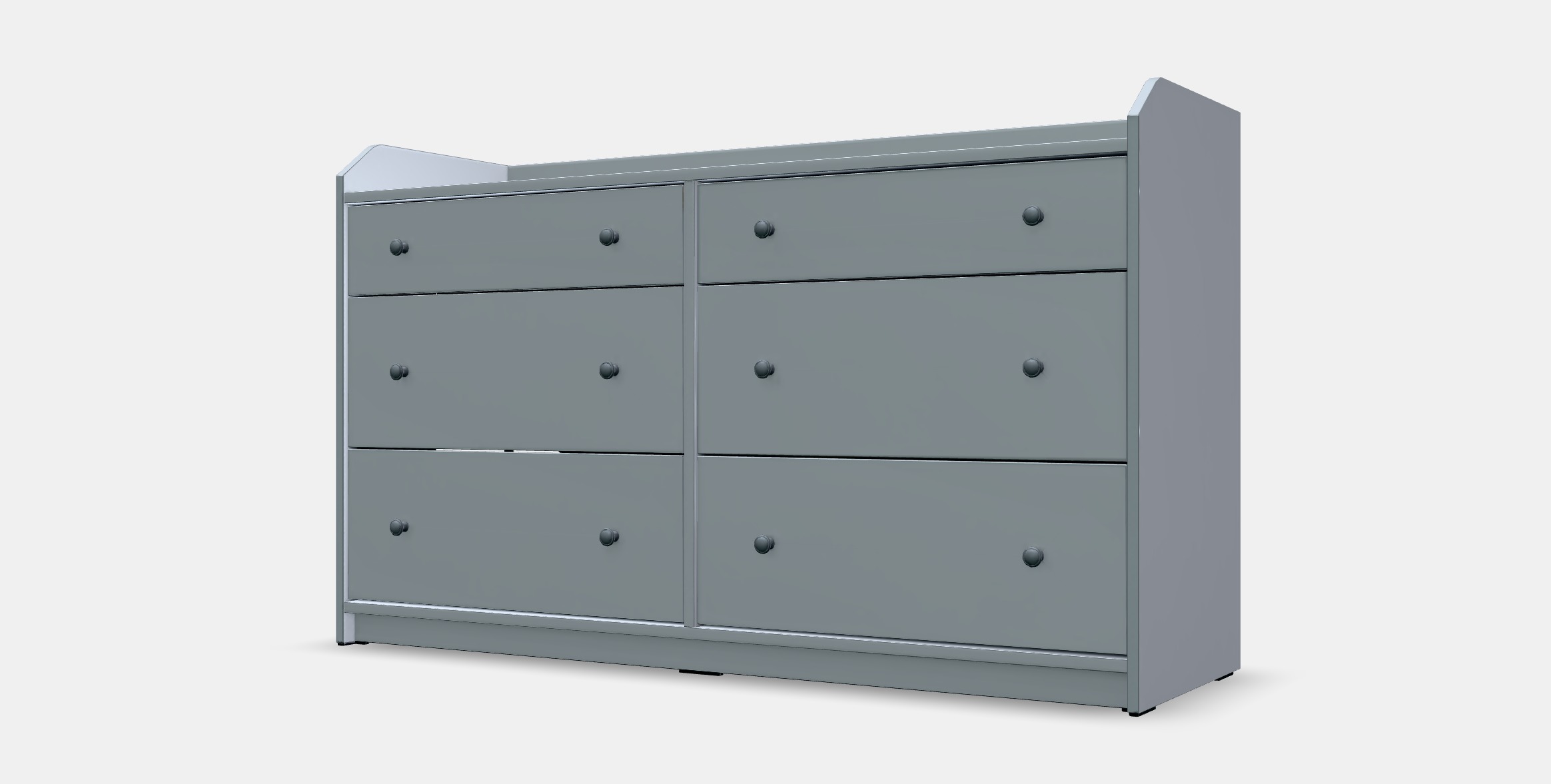 HAUGA Chest of 6 drawers Low-poly 3D model_13
