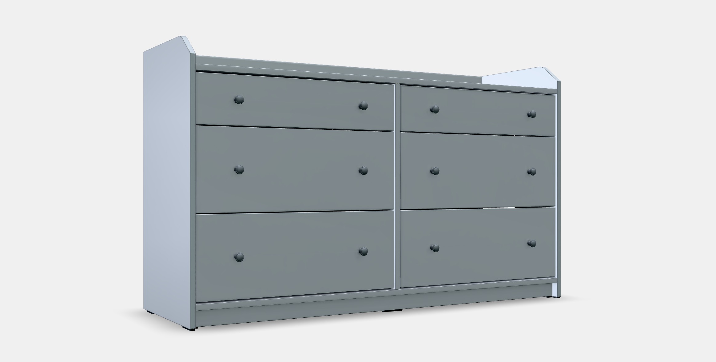 HAUGA Chest of 6 drawers Low-poly 3D model_9