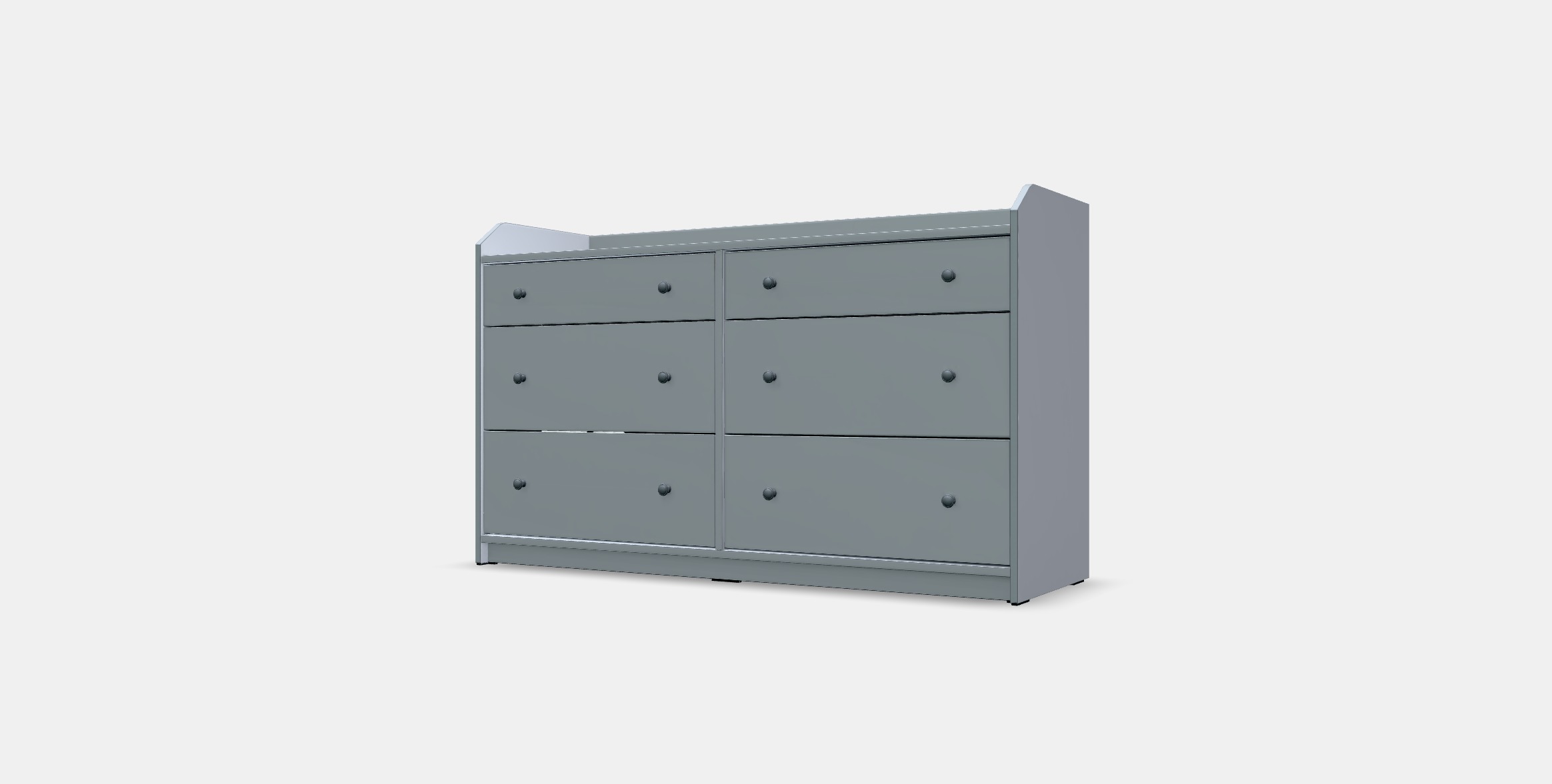HAUGA Chest of 6 drawers Low-poly 3D model_12