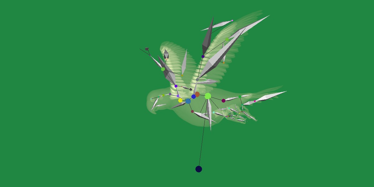 Yellow Bibbed Lory Parrot Bird Low-poly 3D model_43