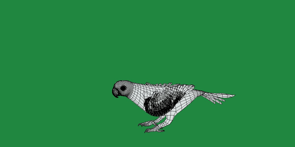 Yellow Bibbed Lory Parrot Bird Low-poly 3D model_29