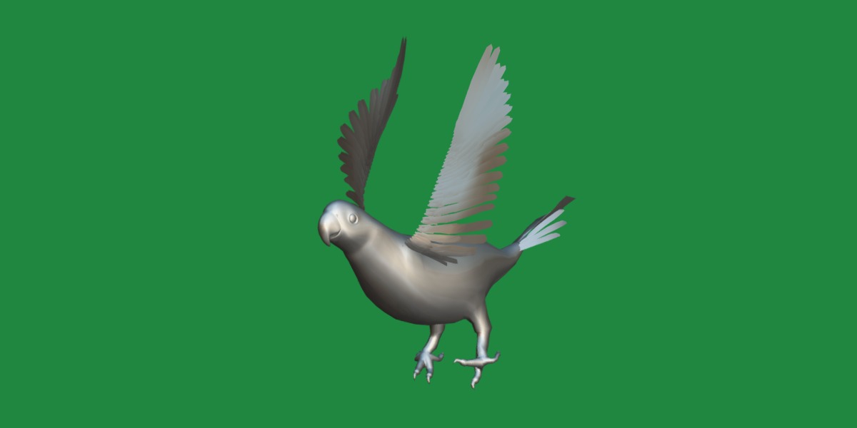 Yellow Bibbed Lory Parrot Bird Low-poly 3D model_24