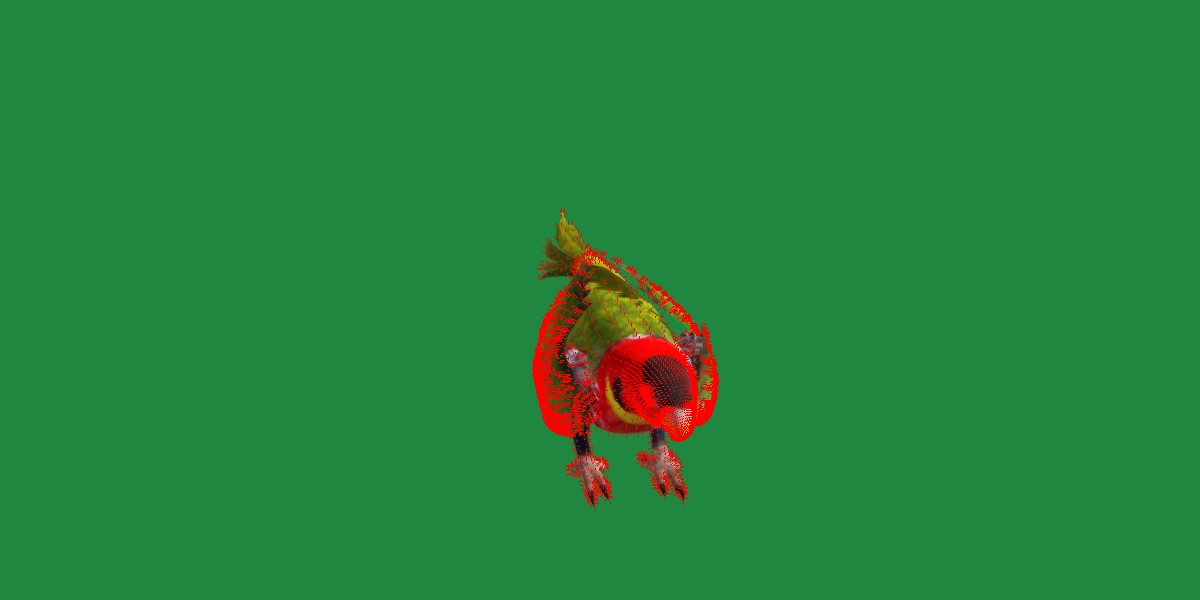 Yellow Bibbed Lory Parrot Bird Low-poly 3D model_31