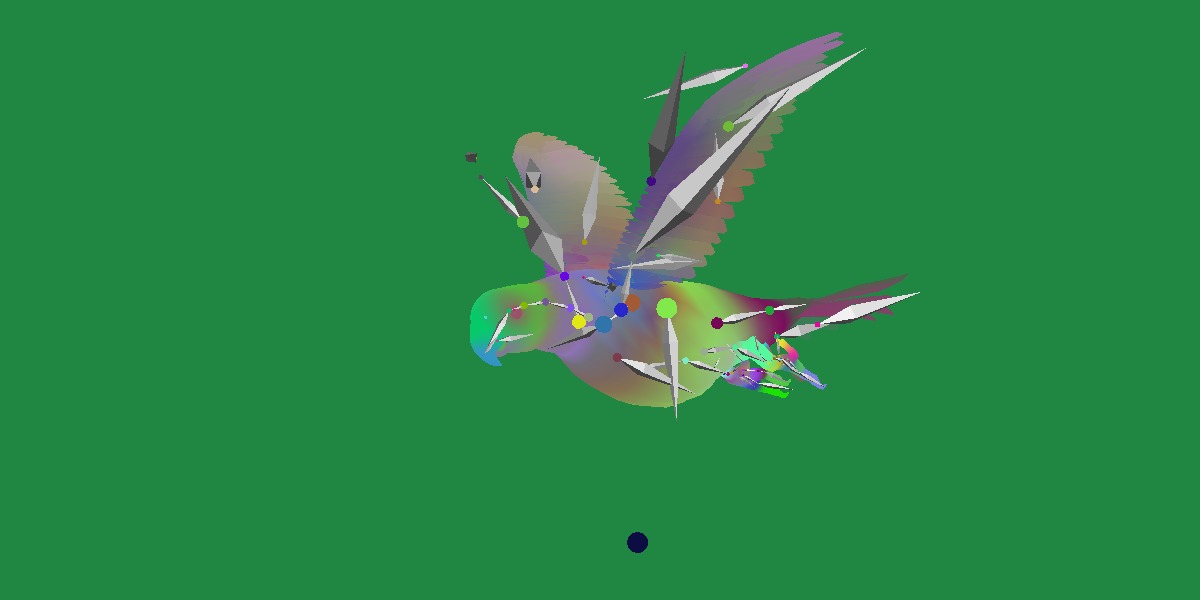 Yellow Bibbed Lory Parrot Bird Low-poly 3D model_44