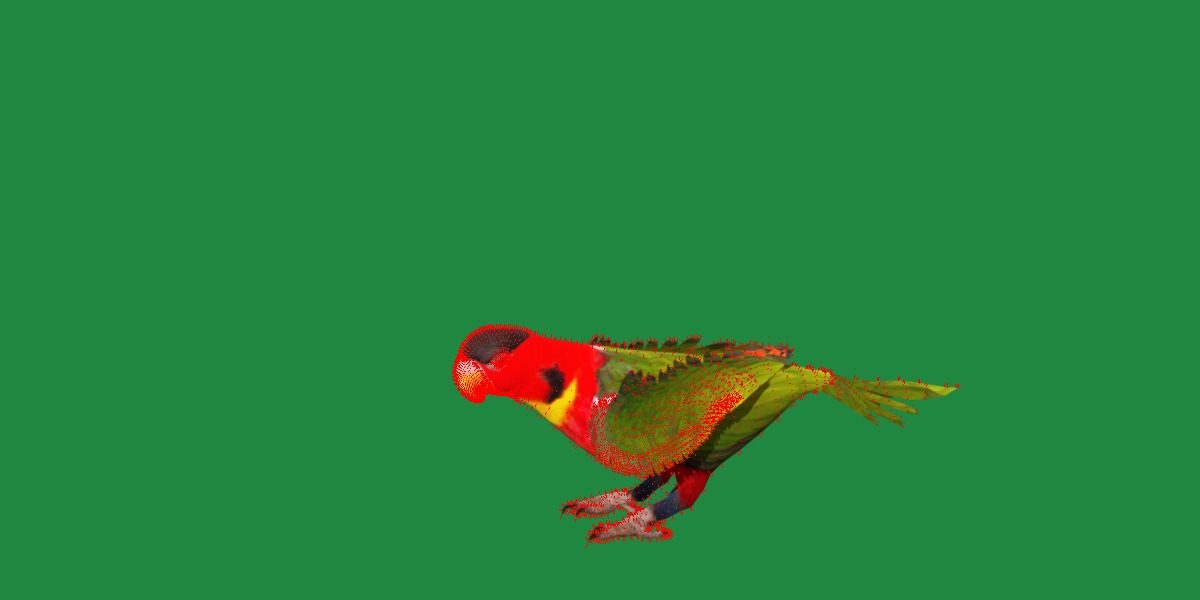 Yellow Bibbed Lory Parrot Bird Low-poly 3D model_30