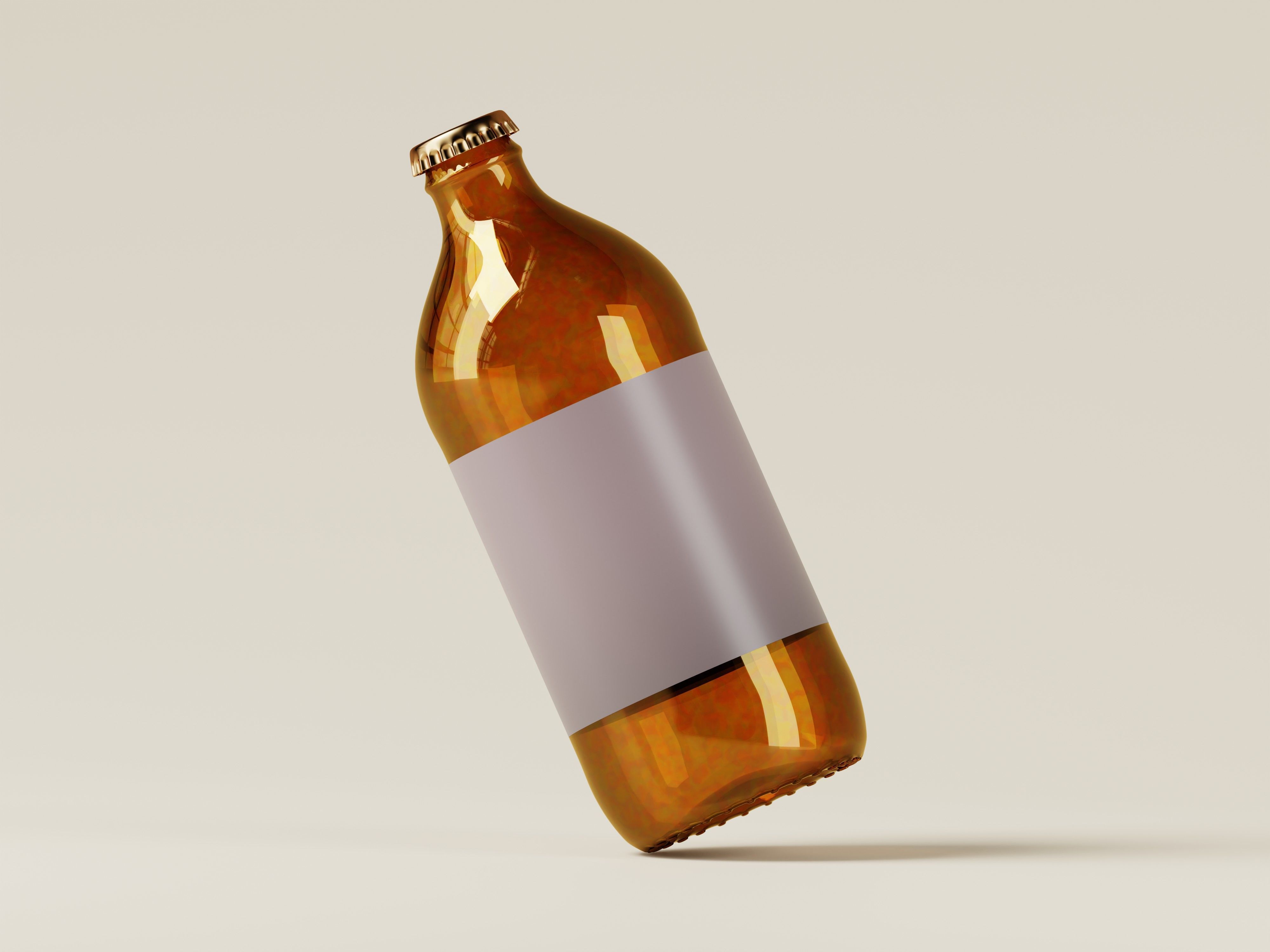 Amber Glass Medicine or Liquid Product Bottle 3D Model Low-poly 3D model_6