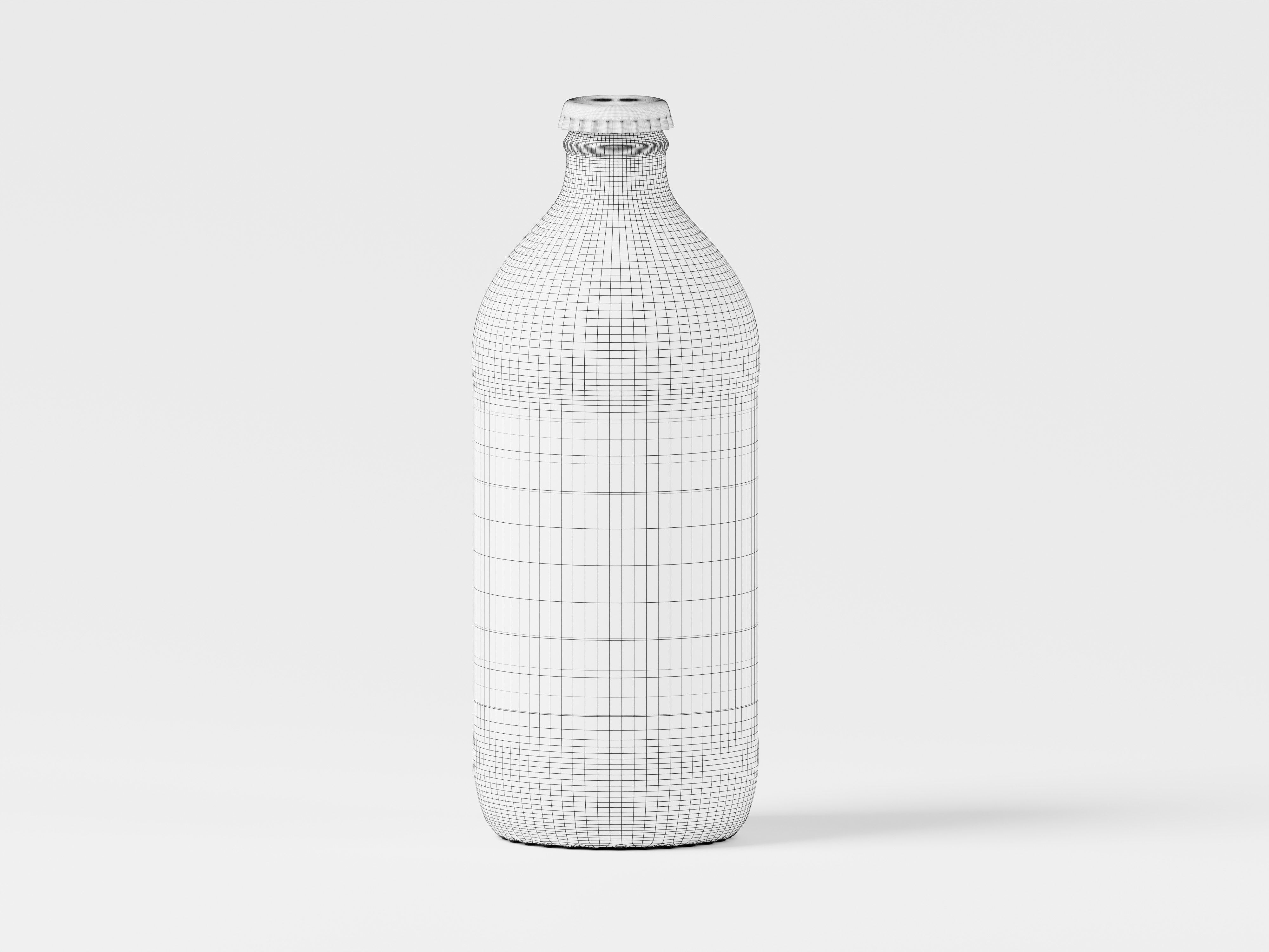 Amber Glass Medicine or Liquid Product Bottle 3D Model Low-poly 3D model_2