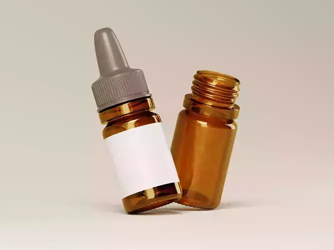 Amber Cosmetic or Medicine Bottle 3D Model