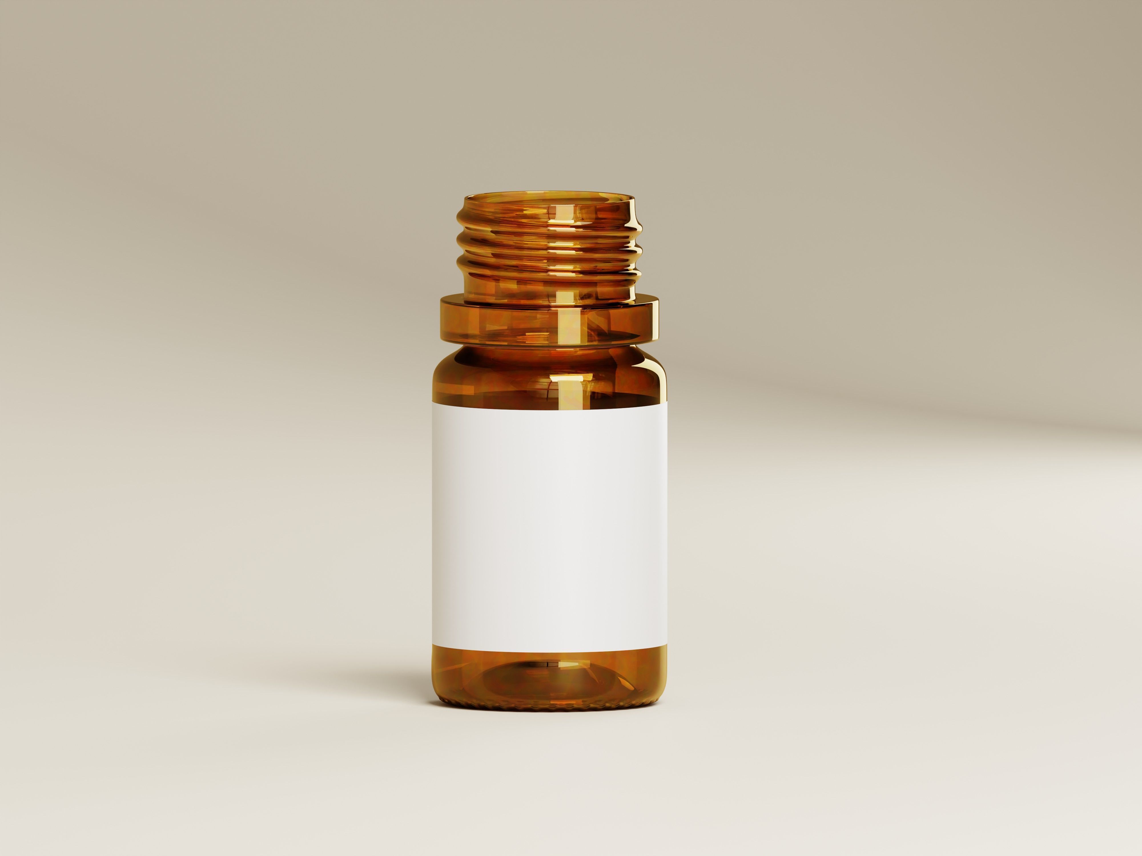 Amber Cosmetic or Medicine Bottle 3D Model Low-poly 3D model_5