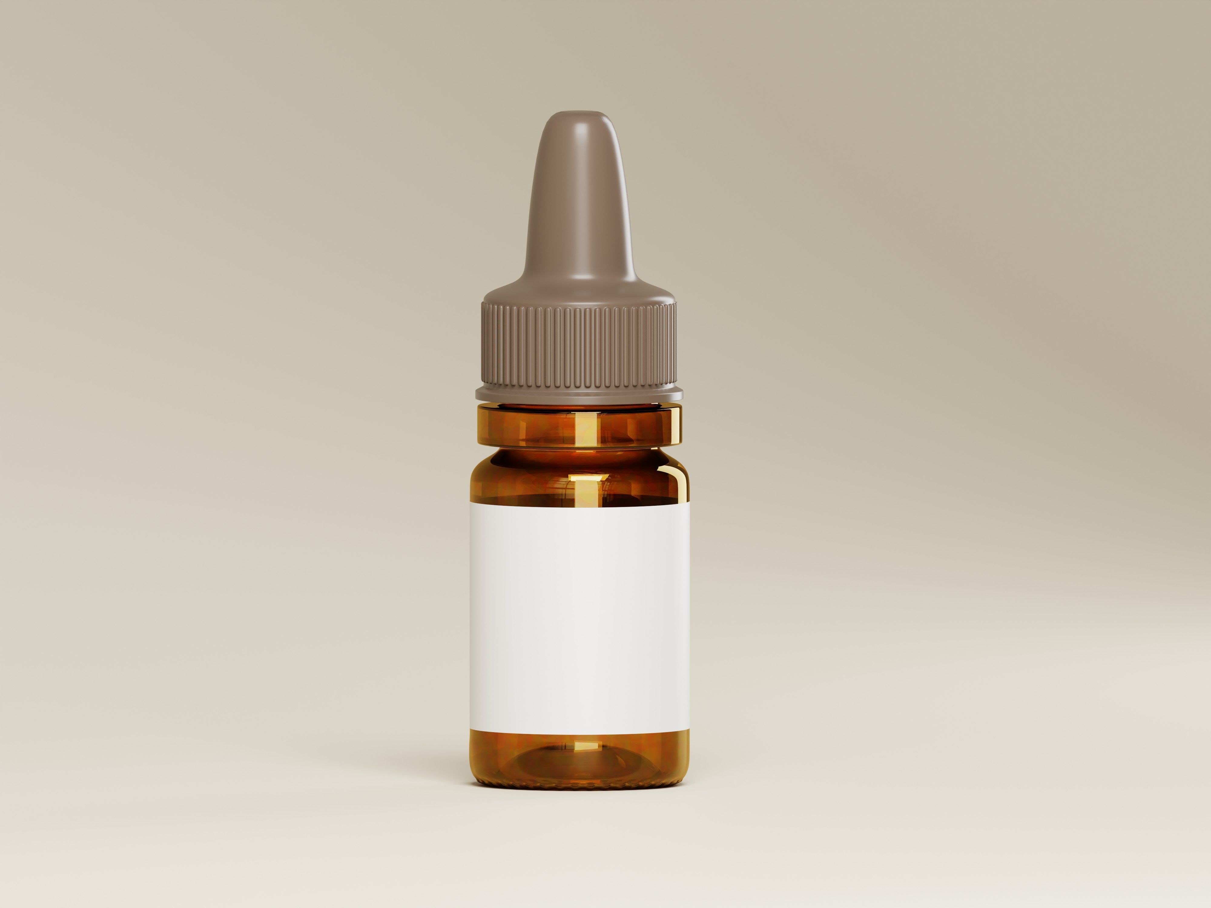 Amber Cosmetic or Medicine Bottle 3D Model Low-poly 3D model_2