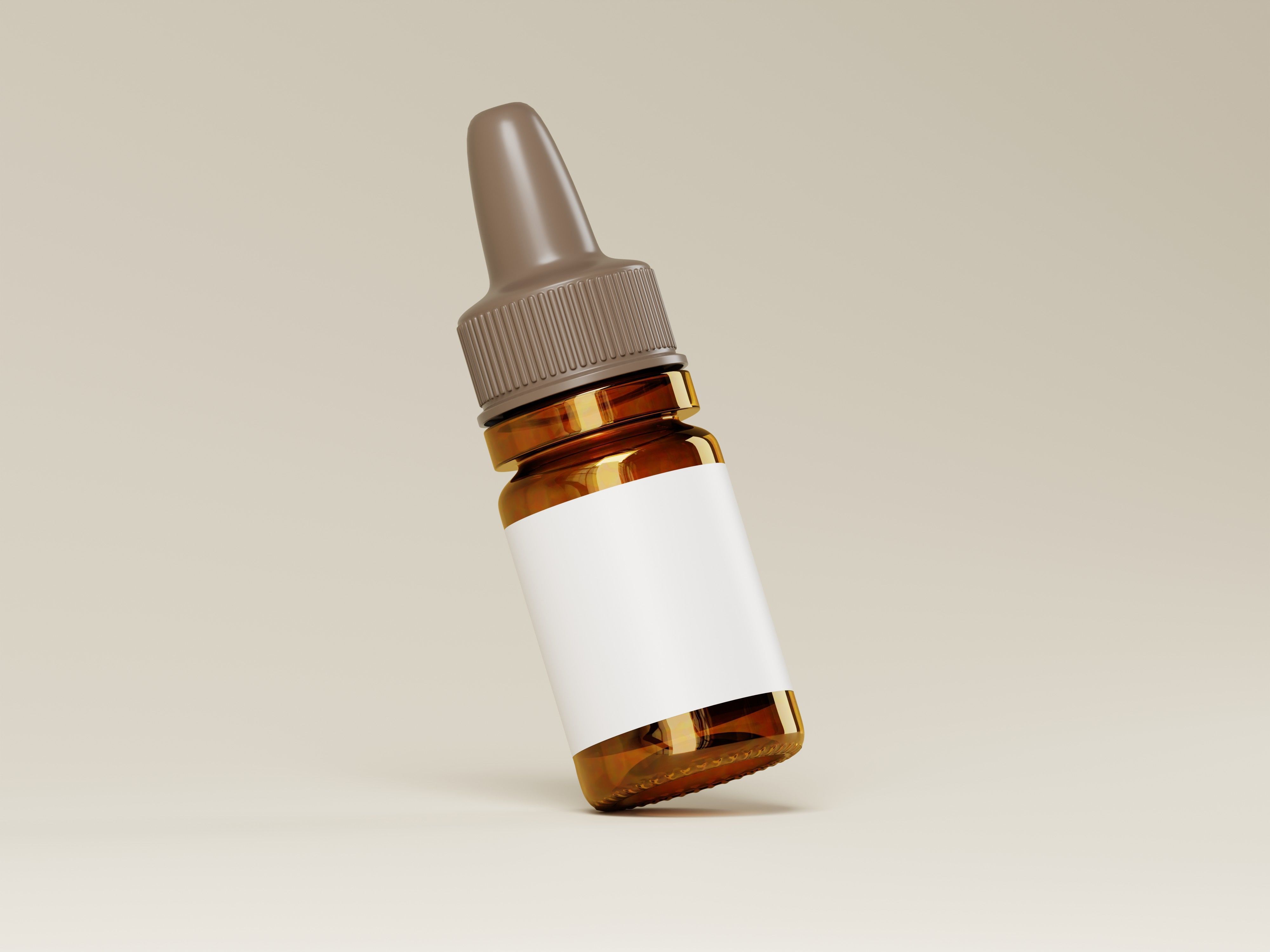 Amber Cosmetic or Medicine Bottle 3D Model Low-poly 3D model_6