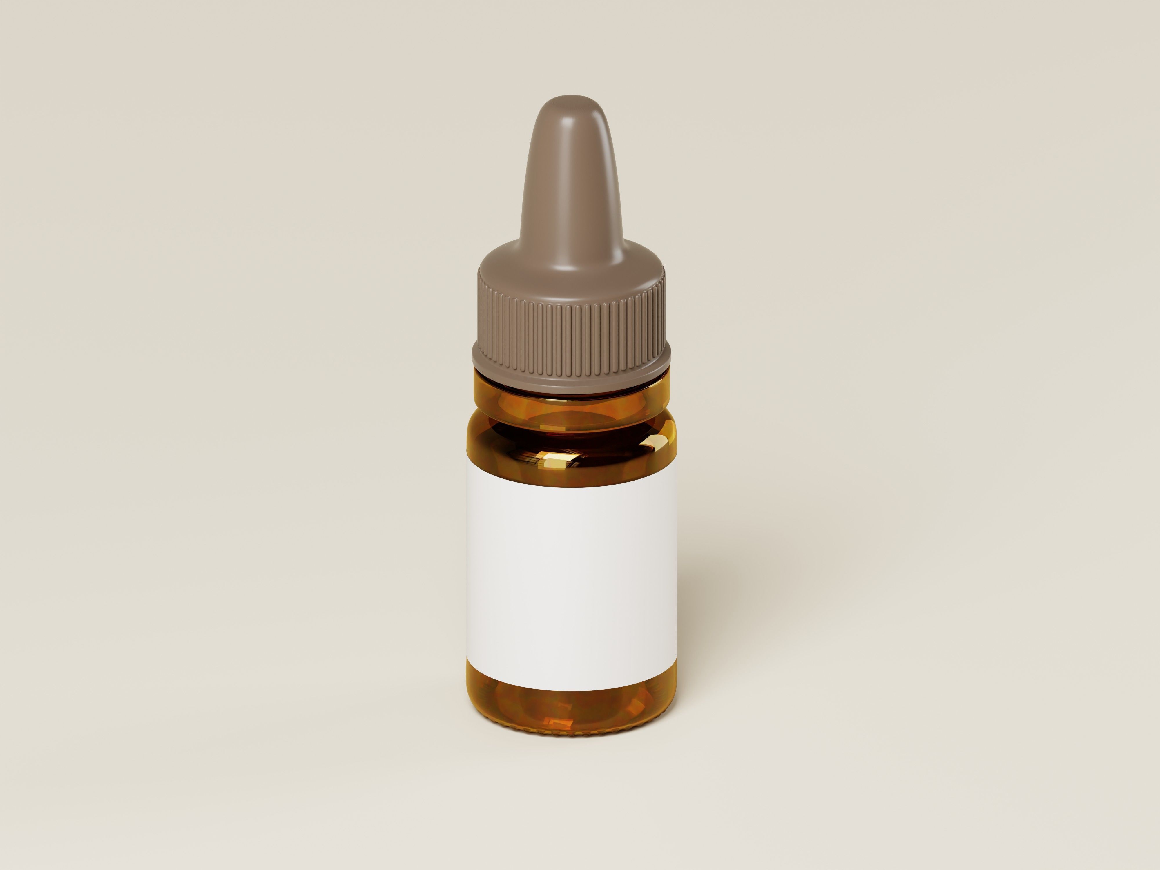 Amber Cosmetic or Medicine Bottle 3D Model Low-poly 3D model_1