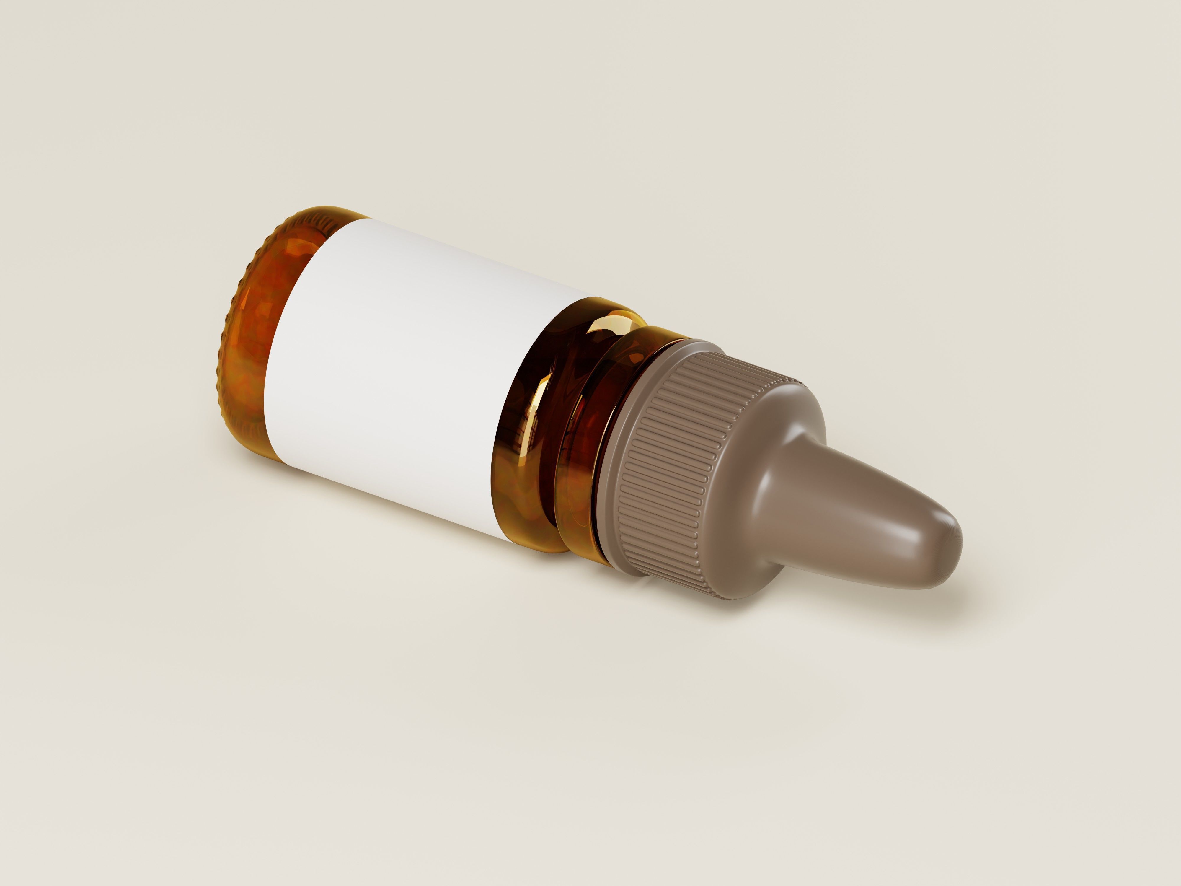Amber Cosmetic or Medicine Bottle 3D Model Low-poly 3D model_4