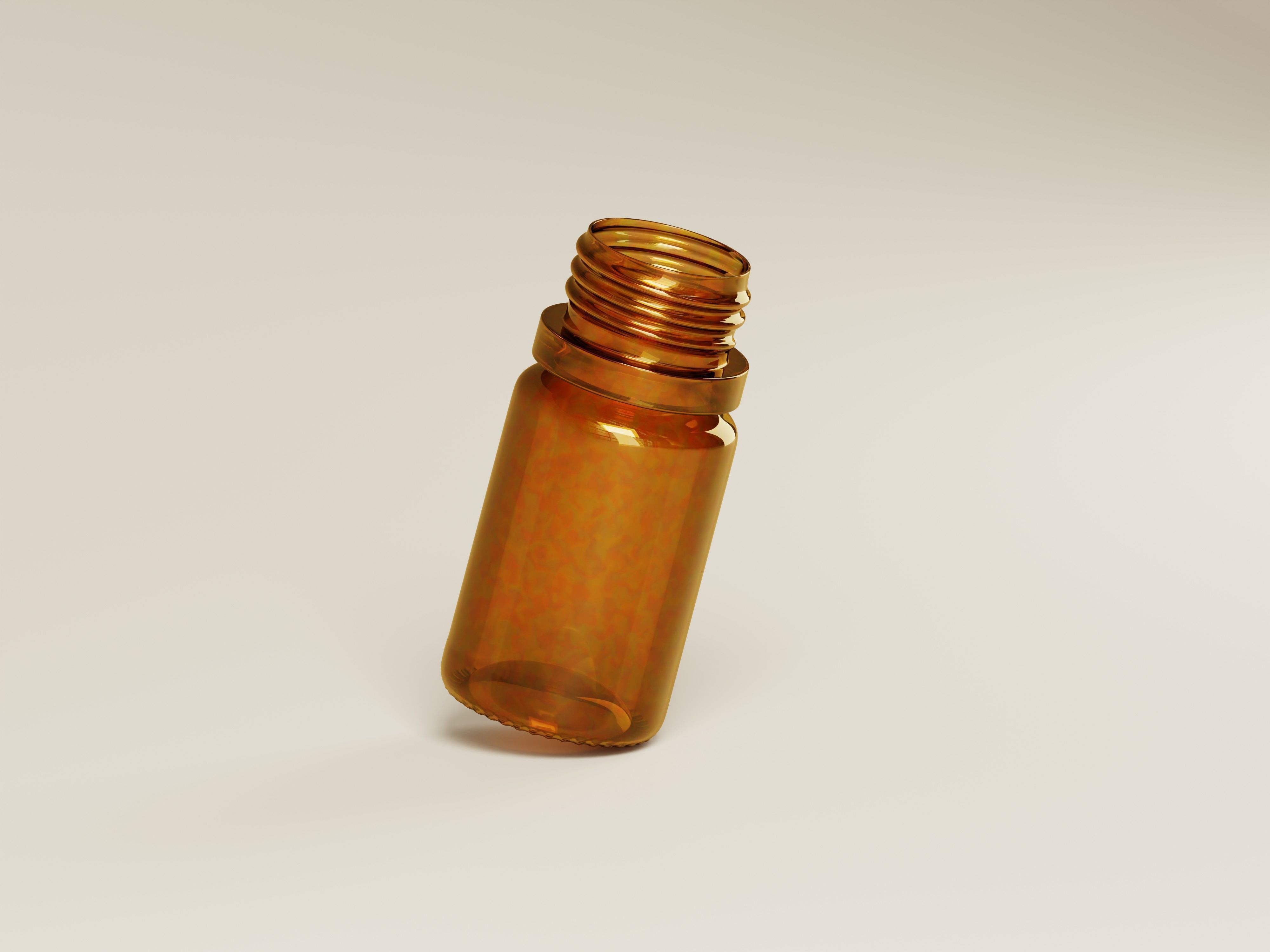 Amber Cosmetic or Medicine Bottle 3D Model Low-poly 3D model_3