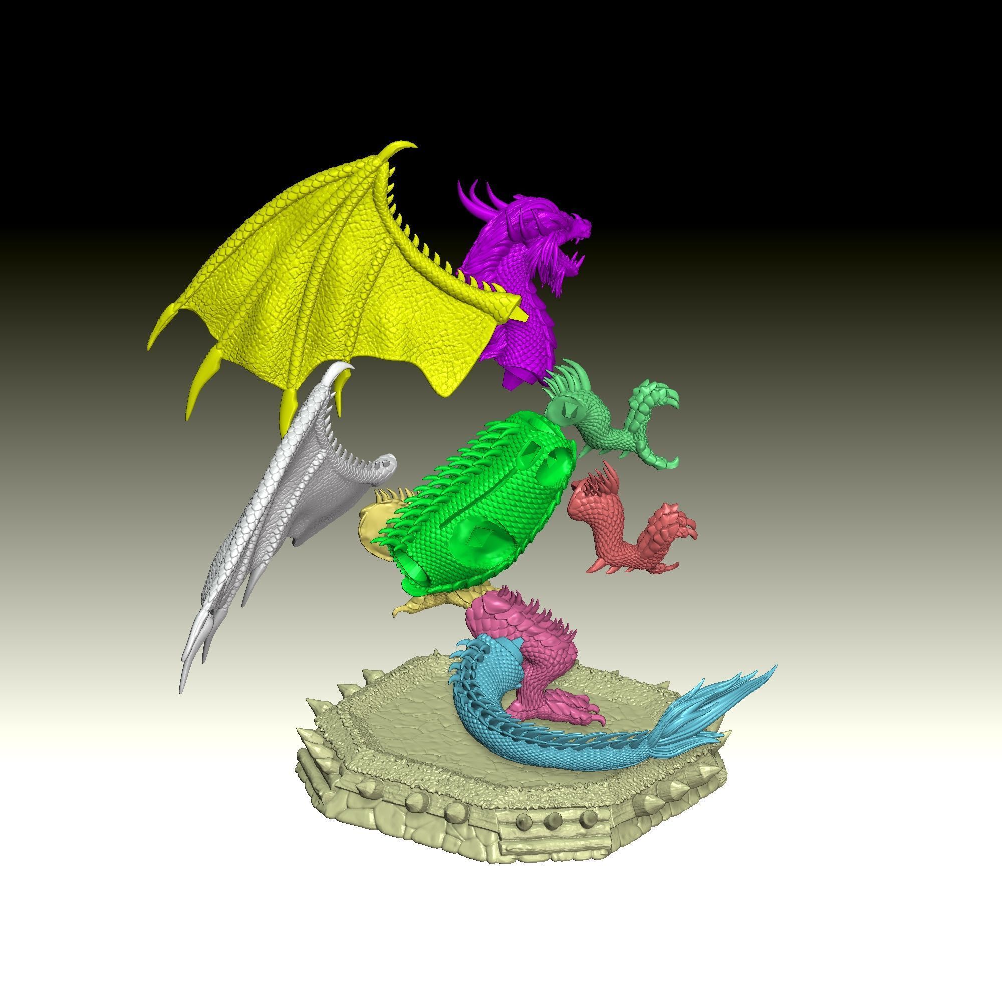 Heroes 3 Gold Dragon  3D print model_5