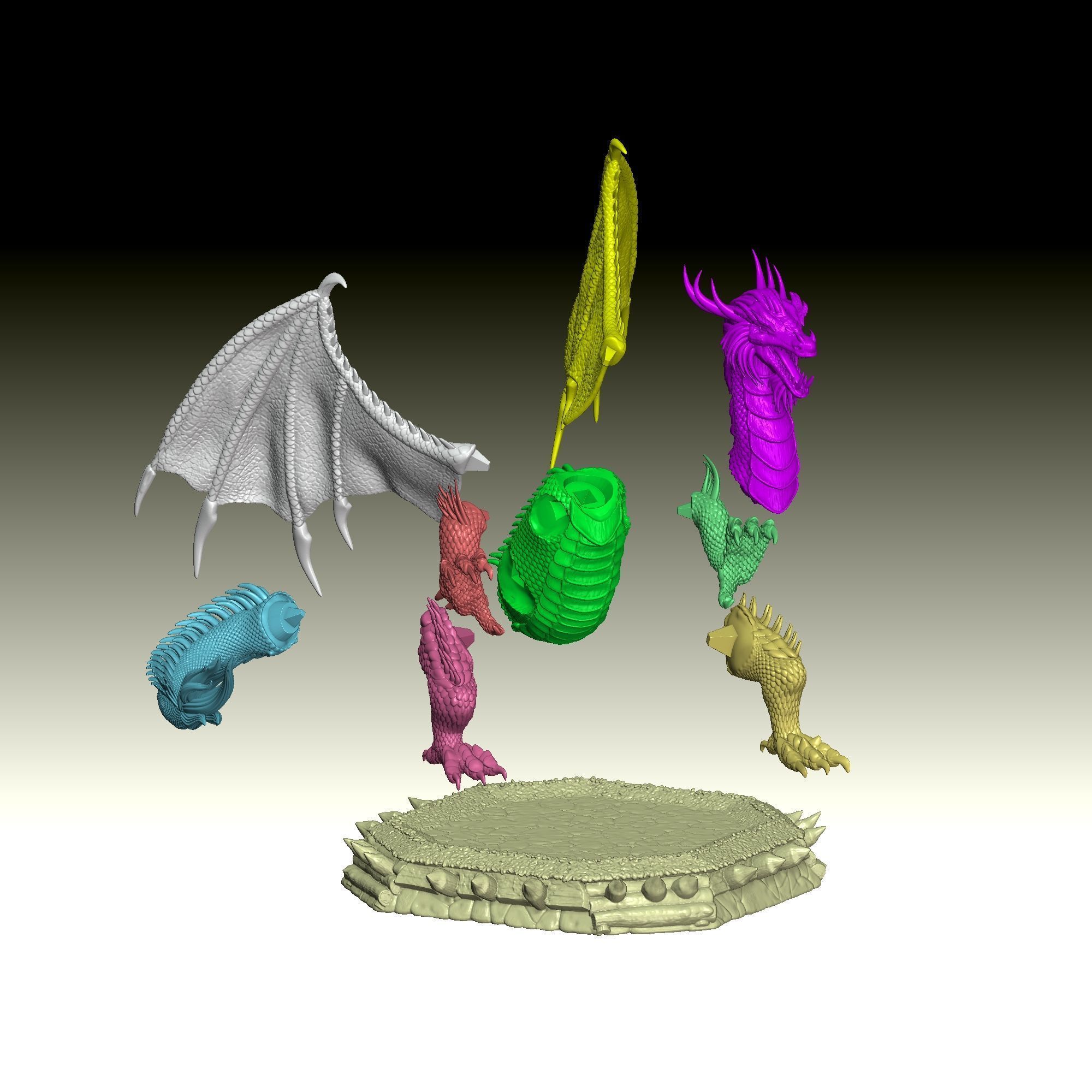 Heroes 3 Gold Dragon  3D print model_4