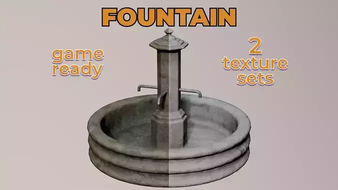 Old City Concrete Fountain water circle