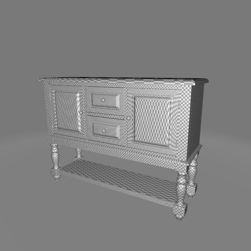Bull Antique Oak Tanner Country Sideboard 3D model_5