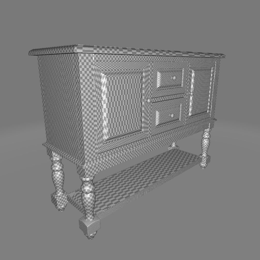 Bull Antique Oak Tanner Country Sideboard 3D model_3
