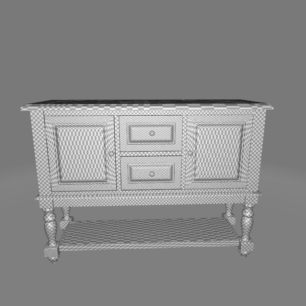 Bull Antique Oak Tanner Country Sideboard 3D model_4