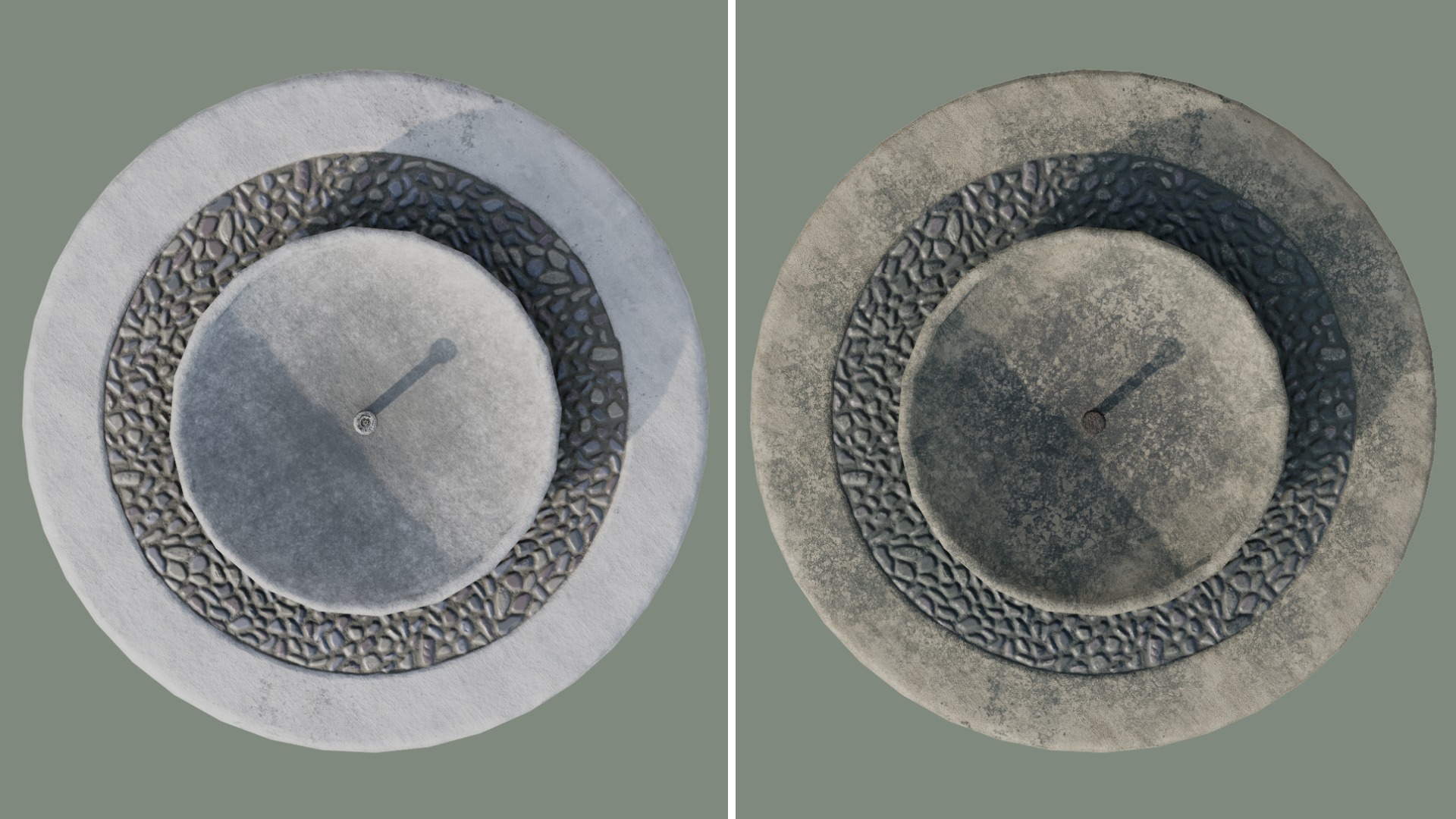 Garden Concrete Fountain stones stone low Low-poly 3D model_1