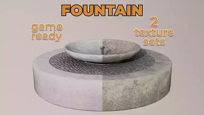 Garden Concrete Fountain stones stone low