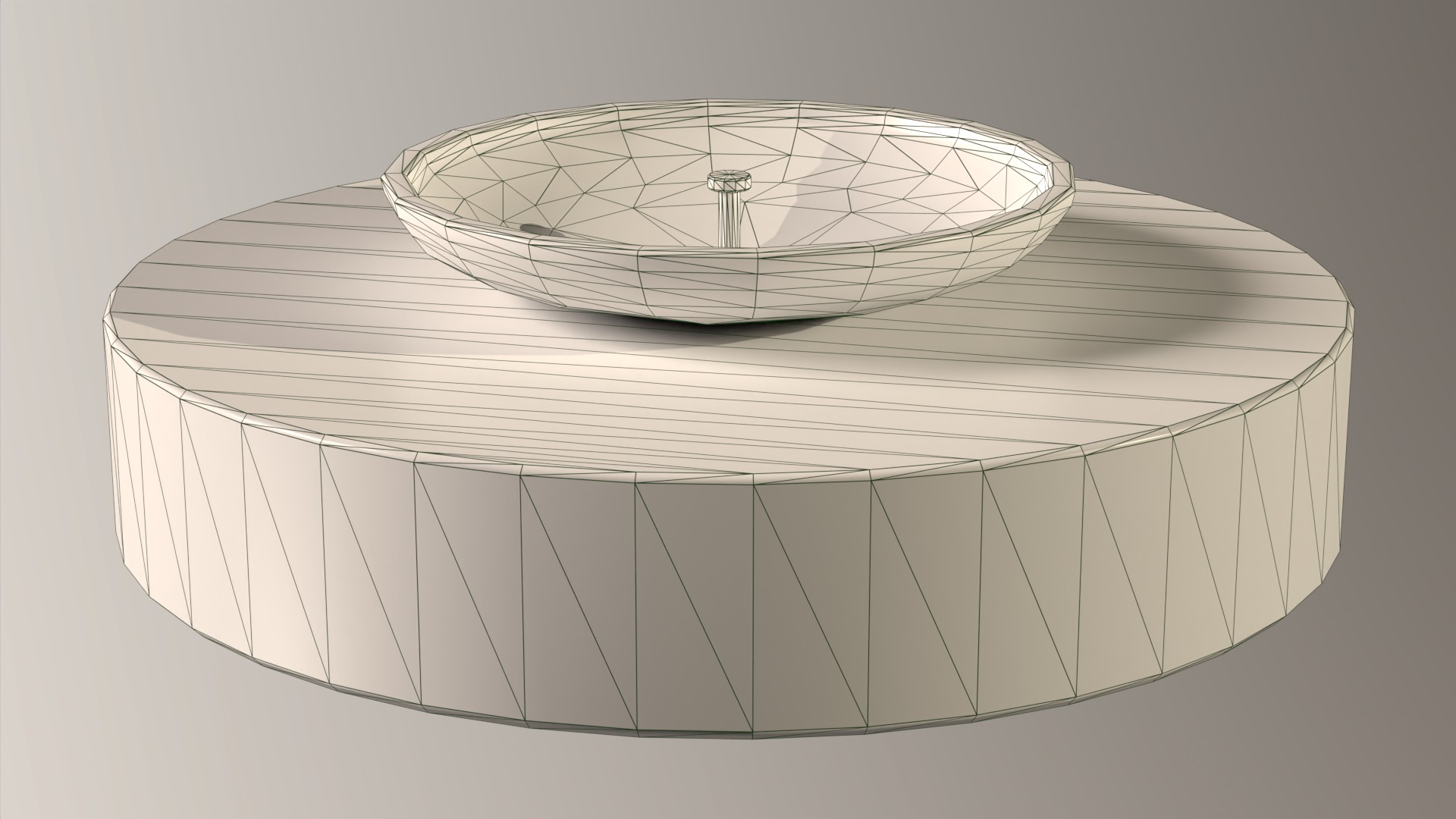 Garden Concrete Fountain stones stone low Low-poly 3D model_4