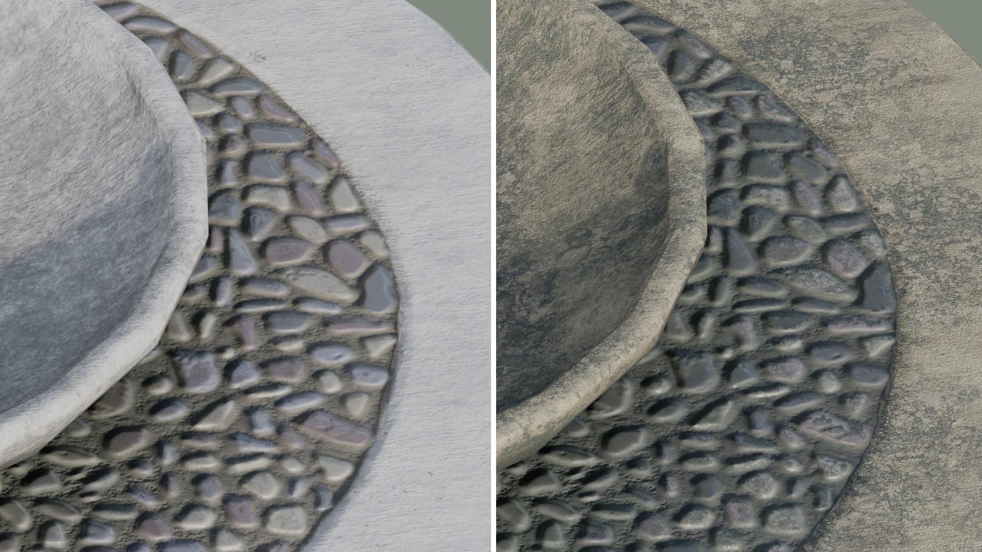 Garden Concrete Fountain stones stone low Low-poly 3D model_3