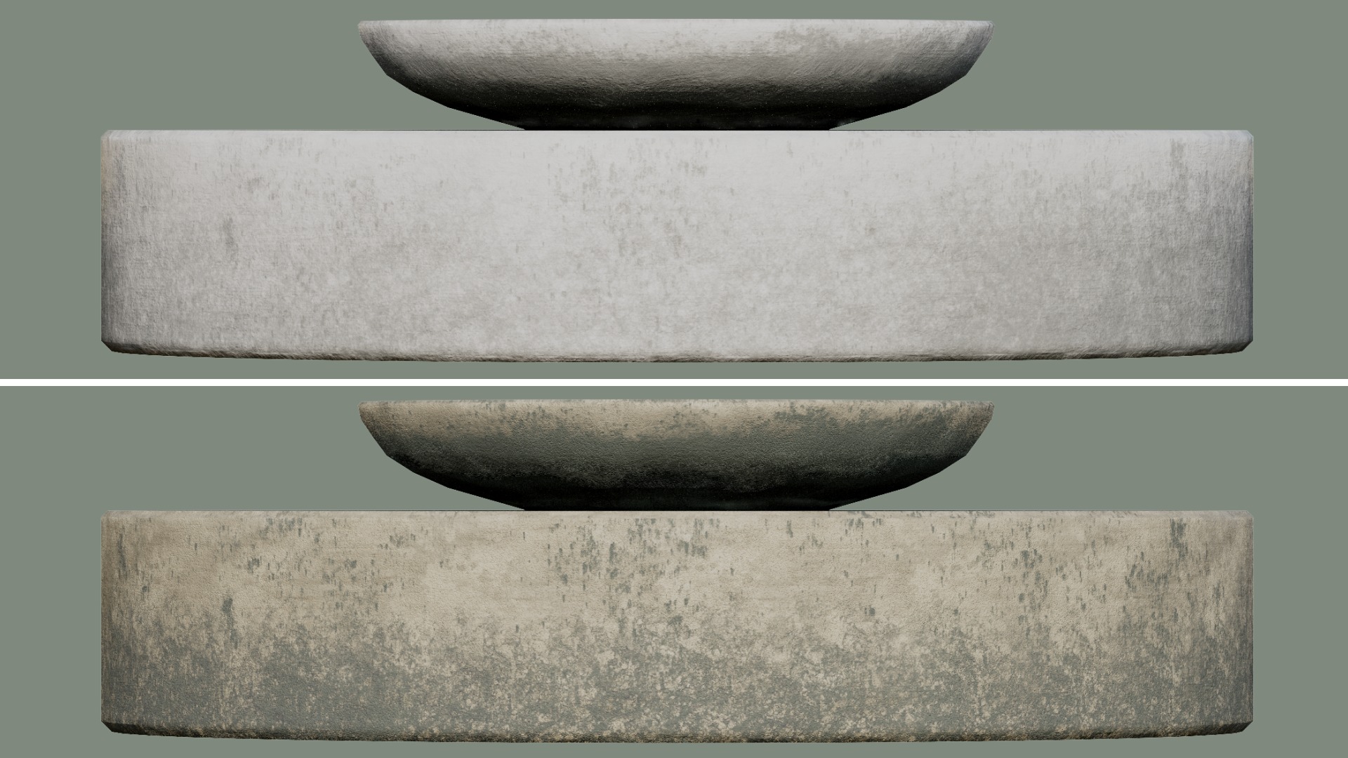 Garden Concrete Fountain stones stone low Low-poly 3D model_2