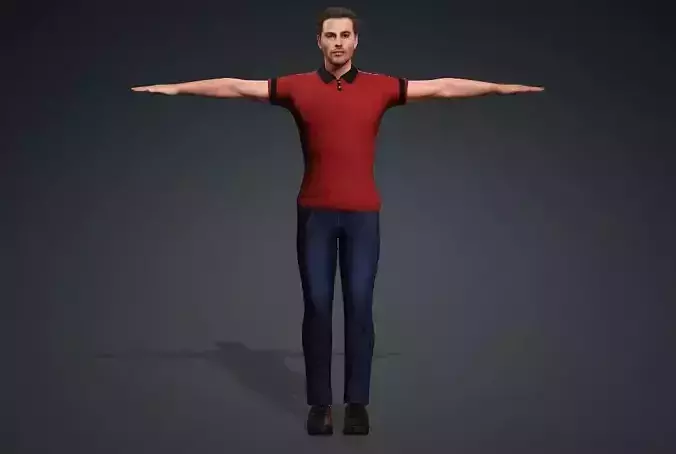 Male Casual Dress Rigged Character 
